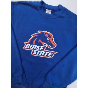 Boise State Broncos‎ Crewneck Sweatshirt Blue Jerzees Super Sweats Size Small